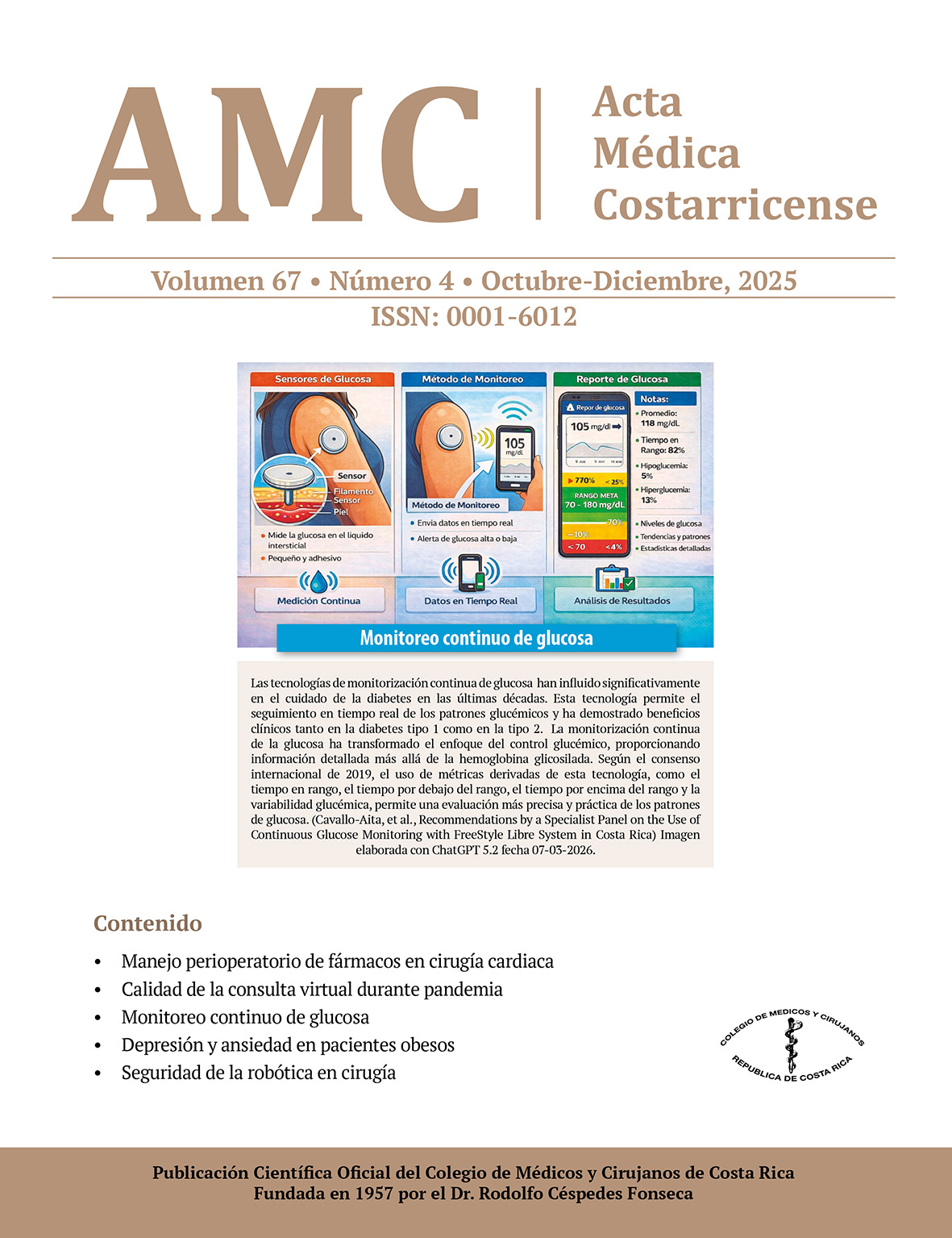 					Ver Vol. 67 Núm. 4 (2025): Acta Médica Costarricense Octubre-Diciembre 
				